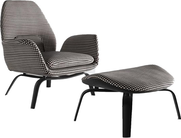 YS意式现代家具-FLD意式现代格纹休闲椅