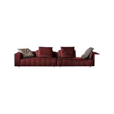 YS意式现代家具-FLD意式轻奢沙发酒红